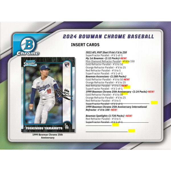 2024 Bowman Chrome Baseball Hobby Box - Image 4